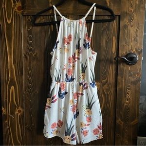 Floral Sleeveless Romper - SHEIN